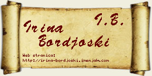 Irina Borđoški vizit kartica